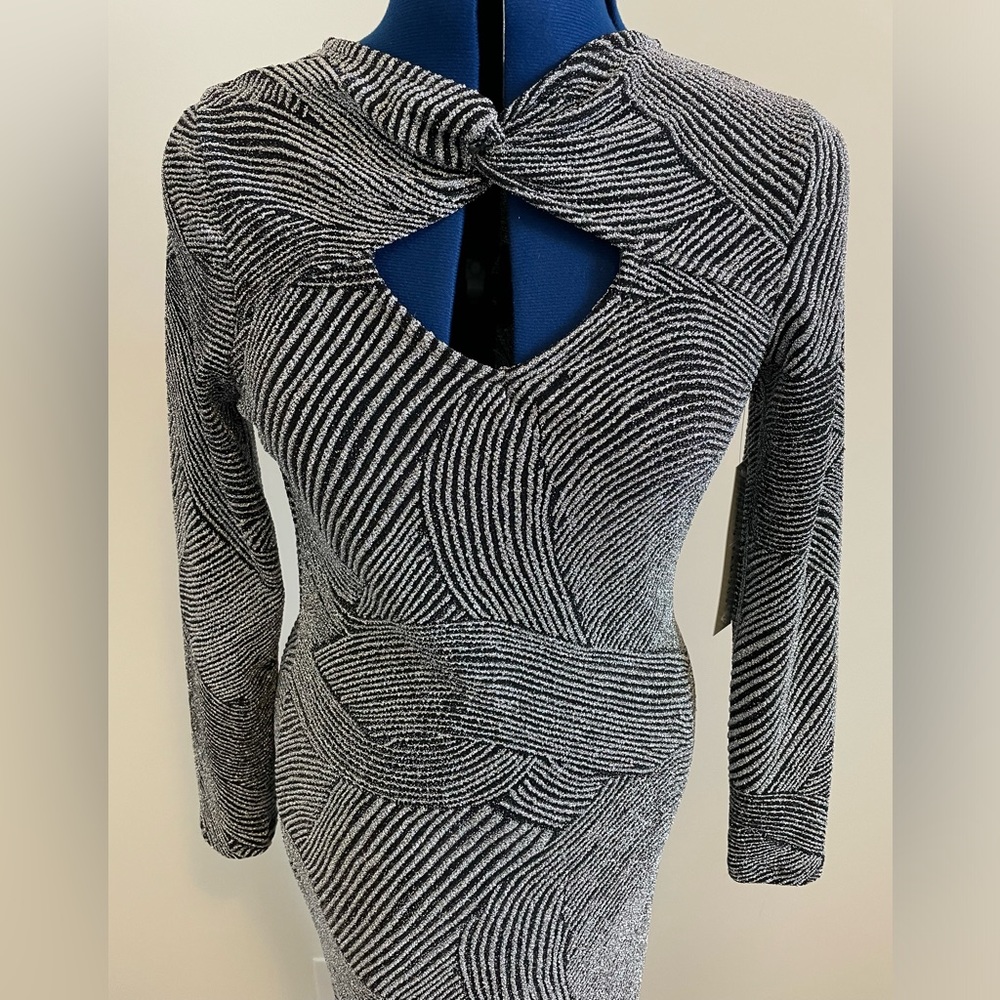 Absolutely Famous Always Fabulous silver & black sparkle dress size small